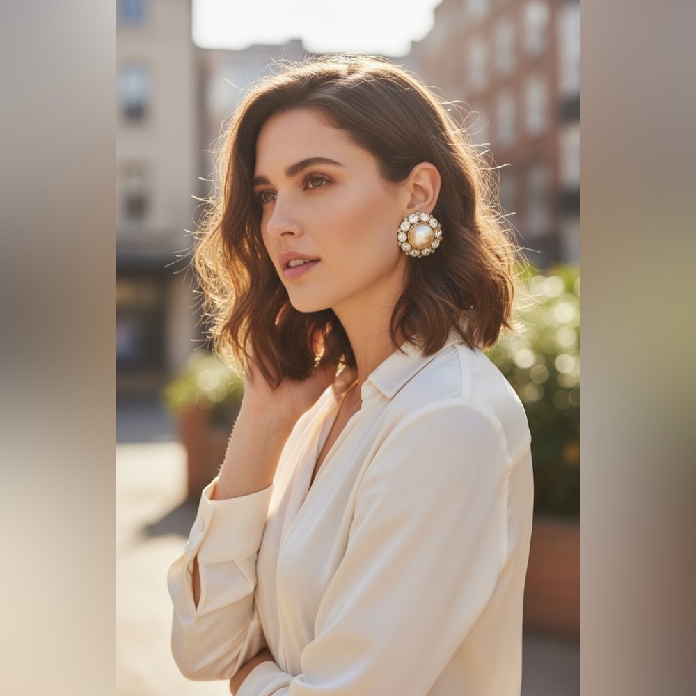 LES BERNARD 80’S VINTAGE RETRO ICONIC COUTURE LUXURY AUTHENTIC RUNWAY EARRINGS